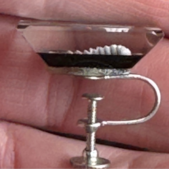 Vintage Black and White Swan Lucite Earrings - Picture 5 of 14